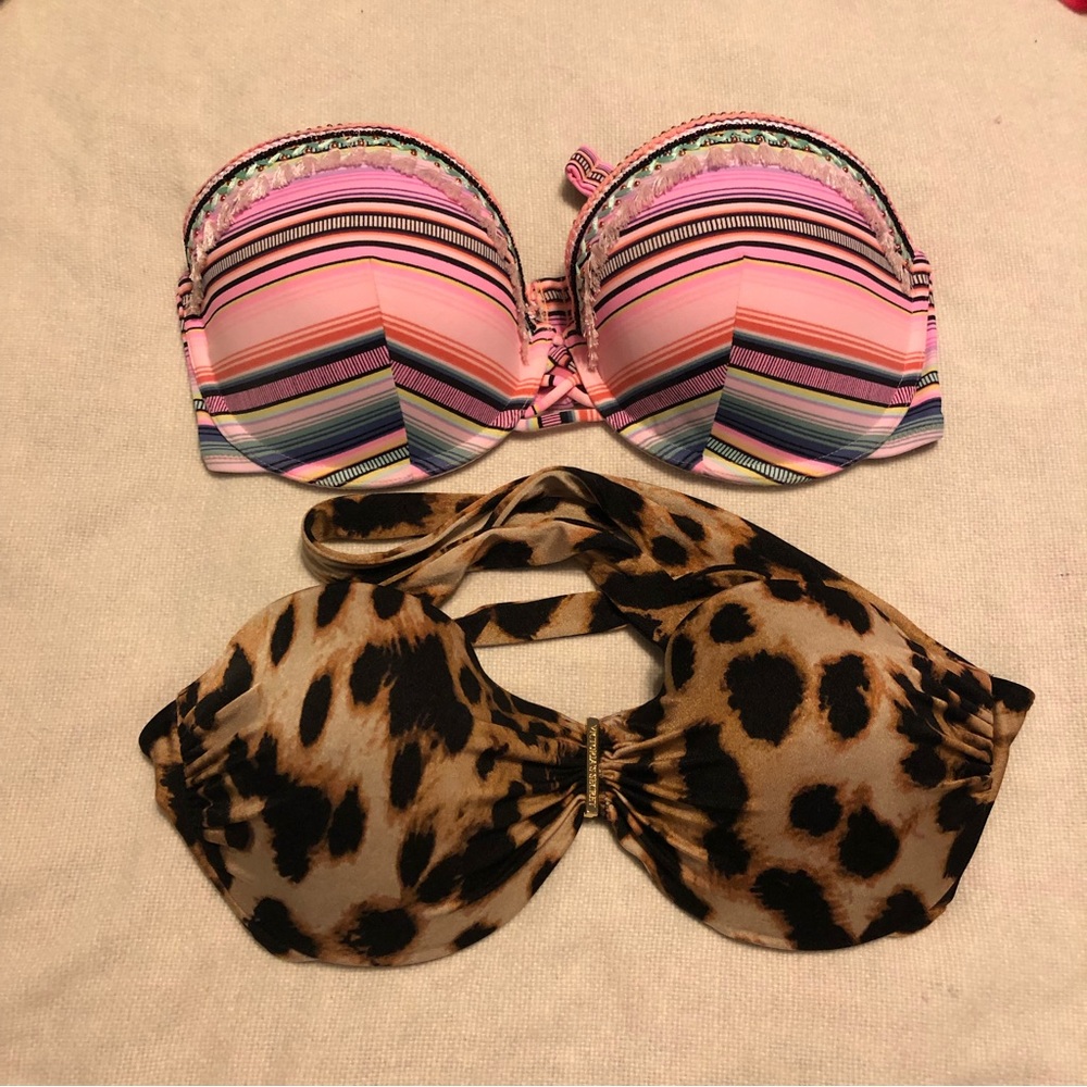 Lot of 2 Victoria’s Secret bandeau swim top size 36D